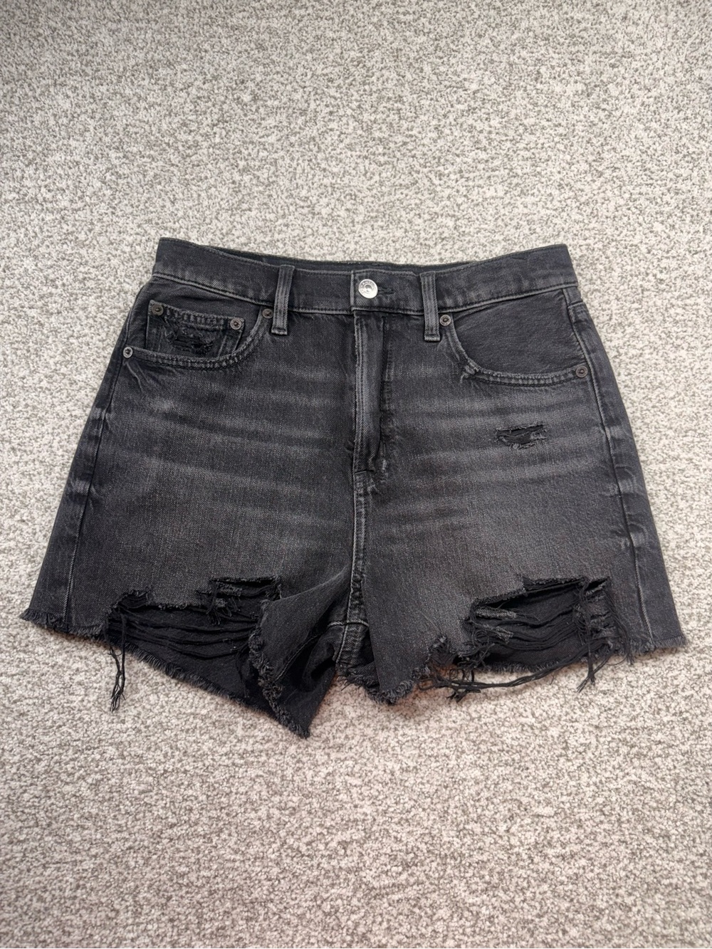 NWT Women's American Eagle Black Highest Rise 90s Boyfriend Shorts Size 4
